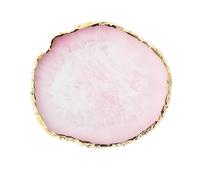 White Resin Nail Art Palette - Gilded Edge Nail Gel Mixing & Color Display Board (Pink)