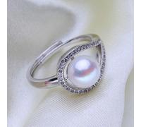 (white, Resizable) Fenasy Natural Freshwater Pearl Rings For Women Fashion Party Adjustable Silver Color Ring Birthday Gifts