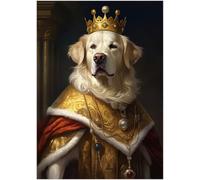 White Retriever Royal King Puzzles 1000 Pieces for Adults - Pet Royal Portrait Gift for White Retriever Owner - Funny Challenging Jigsaw Puzzle Perfect for Game Nights