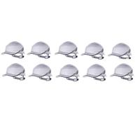 White Reversible Short Peak Hard Hat - Baseball Diamond V - Delta Plus X10