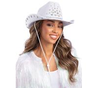 Smiffy's Cowboy Hat White Rhinestone Fancy Dress Western