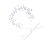 White Rhinestone Flower Headband for Bride, Elegant Wedding Hair Band | Delicate Plastic Design with Artificial Crystals, Elegant Style for Bridal Party, Bridesmaid Accessory