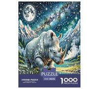 White Rhinoceros 1000 Piece Jigsaw Puzzle For Adults Challenging Game Stress Relief Puzzle Cultivate The Spirit of Teamwork For Adults Gifts 38x26cm/1000pcs