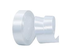 White Ribbon 25mm for Gift Wrapping 22M, Double Sided White Satin Ribbon for Crafting, Cake Decoration, Wedding Car Accessory