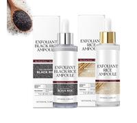 White Rice Serum & Black Rice Ampoule Set, Rice Glow Serum Ampoule Duo, Gentle Exfoliator For Face, Helps Refine Pores And Brighten Skin, Black And White Rice Exfoliant For All Skin Types (1 SET)