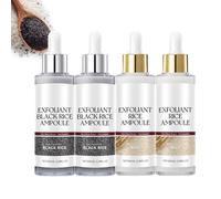White Rice Serum & Black Rice Ampoule Set, Rice Glow Serum Ampoule Duo, Gentle Exfoliator For Face, Helps Refine Pores And Brighten Skin, Black And White Rice Exfoliant For All Skin Types (2 SET)