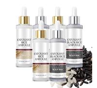 White Rice Serum Black Rice Serum, Glow Rice Ampoule Duo + Black & White Rice Exfoliating Set - Revitalizing Face Serum For Deep Hydration, Pore Tightening & Brightening Gentle Exfoliation (3 set)