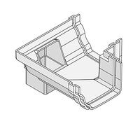 White Right 90° Offset Outlet for Marley Classic Ogee Gutter of Ultraframe Classic Conservatory Roof Guttering