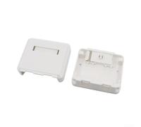 White RJ45 Desktop Network Junction Box Single Double Port ABS Dust Cover Screw Mount 7x6x2.6cm Home Office Modular Wiring Case(Stand-up)