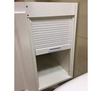 White Roll-Up Tambour Door Kit with Handle, Folding Cabinet Door for Storage Bins, Closet Organizer, 30x40 cm (76.2x101.6 cm) - Durable Plastic Design