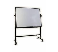 White Rolling Double Sided Free Standing Adjustable Board for Home Office School with Wheels (120 x 90cm)
