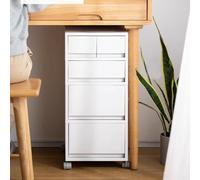 White Rolling Filing Cabinet with Caster Wheels, 4 Drawer Vertical Storage Cabinet for Bedroom and Home Office