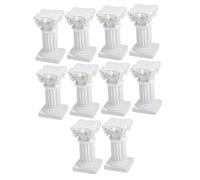 White Roman Column Candle Holders 10pcs Resin