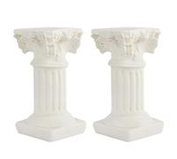 White Roman Pillars Gr olumns: Mini Resin Columns Statue for Home Decor Wedding Tabletop Centerpiece Nordic Garden Miniature Pillar 2pcs
