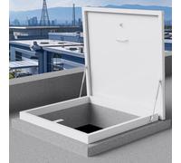 White Roof Access Hatch Cap 32x26in Skylight Cover for Attic Thick Steel Security Door Escape Lid for Roof Exit 51-100cm Ultimate Access Solution