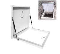 White Roof Hatch - 31x31in Skylight Access Window 80° Opening Angle for Easy Roof Access Durable Underground Well Hatch for Home and Building Use