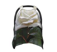 White Rose Baby Car Seat Canopy Cover, Multi Use Breathable Nursing Breastfeeding Covers for Mom Soft Stroller Sun Shade Newborn Shower Gift