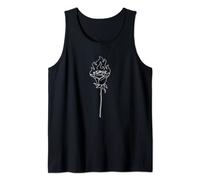 White Rose Fire Dark Aesthetic Soft Grunge Punk Goth Indie Tank Top
