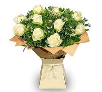White Rose Flowers: Fresh Bouquet Box - Same Day Delivery for Mum, Wife, Girlfriend, Mum & Anniversaries, All Occasions