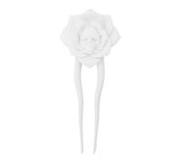 White Rose Hair Clip - Skeleton Flower Women Hairpin | Decorative Hairstyle Accessories for Holidays Birthdays Travels | Gothic U Shaped Hair Fork Stick for Halloween | Rose Hair Pin