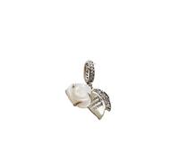 White Rose in Bloom Double Dangle Charm - female - Pandora - Necklaces - White - ONE SIZE - Accessories ONE SIZE