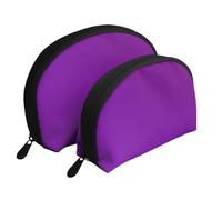 White Rose of Love Moon Cosmetic Bag, Travel Makeup Pouch, Portable Waterproof Cosmetic Pouch for Girls Women., Solid Color Dark Purple, One Size