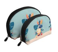 White Rose of Love Moon Cosmetic Bag, Travel Makeup Pouch, Portable Waterproof Cosmetic Pouch for Girls Women., Blue Orange Turtleback Bamboo, One Size