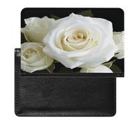 White Rose Passport Holder Vaccine Card Holder Travel Document Organizer Credit Card Organizer for Women/Men