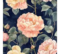 White Rose Peony Self Adhesive Wallpaper Watercolor Flower Contact Paper Peel and Stick Wallpaper Thicken Waterproof Matte with Sticky Back Canvas Wall Cabinets Furniture Stickers Decorate 0.4×5 m