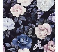 White Rose Peony Wallpaper Self-Adhesive 0.4×5 m Watercolor Flower Pattern Matte Contact Paper Removable Thicken Waterproof Canvas Peel and Stick Wall Paper for Home Decoration Furniture Renovation