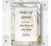 White Rose Personalised Wedding Double Sided Cover Order of Service