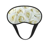 White Rose Sleep Masks Silky Eye Cover Soft Satin Blindfold Elastic Strap Night Eye Shade for Women Men