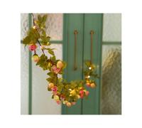 (White Rose Vine, 10M 100LED?Solar?) Artificial Maple Leaf String Lights Garland Wedding Christmas Party Decor Lamp
