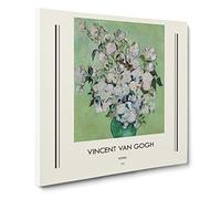 White Roses By Vincent Van Gogh Canvas Print | Gallery Wrapped 30mm Frame Wall Art | 14x14 inches | Ready to Hang | Impressionist Floral Picture | Living Room Bedroom Lounge Office