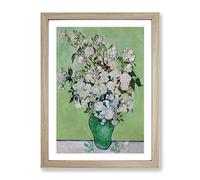 White Roses By Vincent Van Gogh Classic Painting Framed Print | A3 Oak Framed Wall Art | Ready to Hang | Classic Historical Picture | Living Room Bedroom Lounge Office