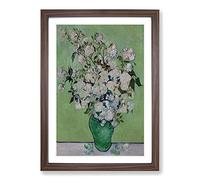 White Roses by Vincent Van Gogh Framed Print | A2 Walnut Framed Wall Art | Ready to Hang | Modern Historical Picture | Living Room Bedroom Lounge Office