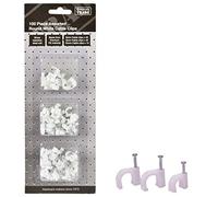 White Round Cable Clips 6mm / 8mm / 10mm [100 Pack]