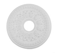White Round Ceiling Medallion PU Light Base Cover Ceiling Light Medallion Round PU Material 26cm 35cm Decorative Fan Lamp Panel Install No Drilling Home Building Hardware(26cm)