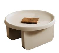 White Round Coffee Table Modern Metal Center Table Unique Circle Coffee Table Set for Living Room Multi Scenario Use(White,29.1x16.5 in)