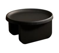 White Round Coffee Table Modern Metal Center Table Unique Circle Coffee Table Set for Living Room Multi Scenario Use(Black,29.1x16.5 in)