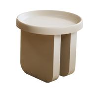 White Round Coffee Table Modern Metal Center Table Unique Circle Coffee Table Set for Living Room Multi Scenario Use(White,19.3x19.7 in)