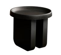 White Round Coffee Table Modern Metal Center Table Unique Circle Coffee Table Set for Living Room Multi Scenario Use(Black,19.3x19.7 in)