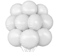 White Round Foil Balloons,20Pcs Round Shaped Balloons 18"Helium balloon for Birthday Party Baby Shower Wedding Decorations