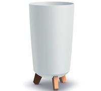 B2C Round Gracia Style Planter With Legs Tall Plant Pot Indoor Outdoor Garden Decor (White)