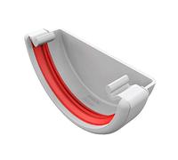 White Round Gutter External Stop End, Freeflow 112mm Rain Water Systems