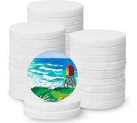 White Round Painting Pebbles, 30 Pcs Smooth Flat Stones for Rock Paint, 桅 5cm River Stone Rocks Painting Natural Smooth Large Pebbles for DIY Arts Craft and Home Decoration