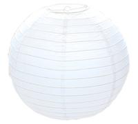 White Round Paper Bamboo Style Ribbed Lampshade 40cm / 16"