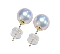 White Round Pearl Earrings Cultured Pearl Stud Women Jewelry Valentine Family Holiday