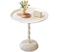 White Round Pedestal Side Table, 3-Tier Coffee Table Display Unit, Console Plant Stand for Living Room Bedroom Office