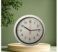 White Round Quartz Wall Clock Battery Operated 24Cm Office Minimalistic Clock